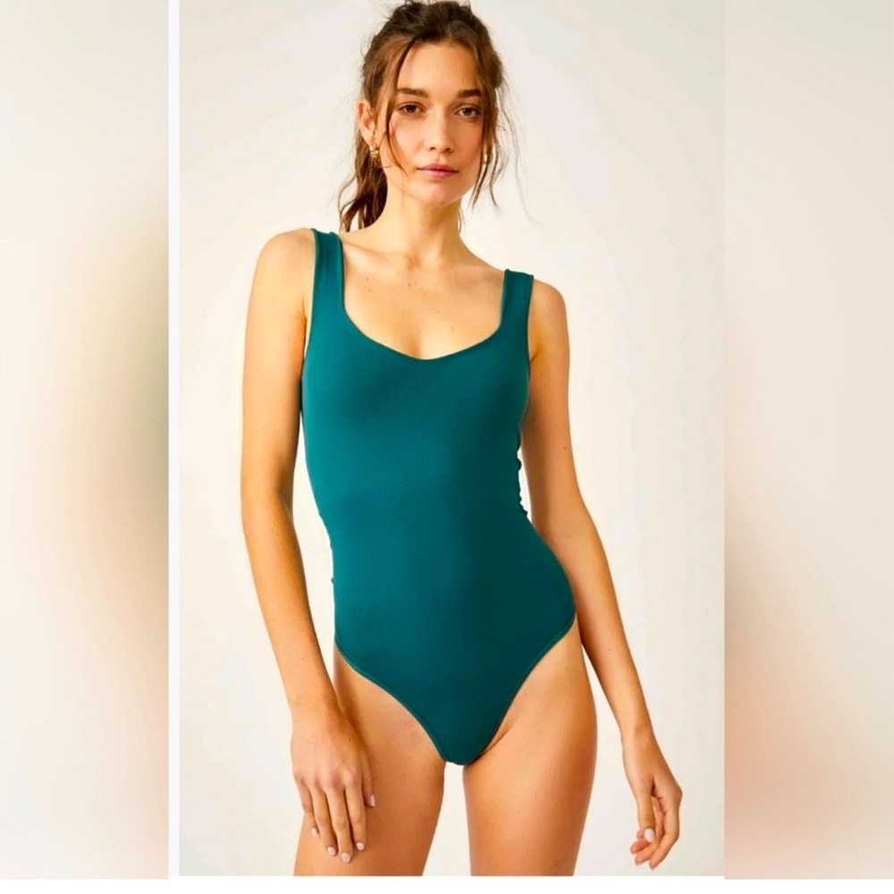 Teal Scoop Neck One-Piece Swimsuit